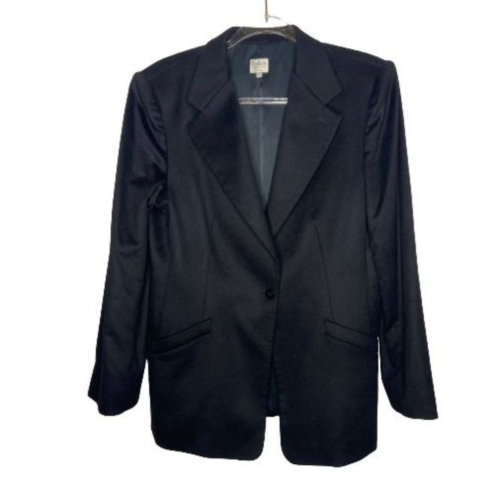 Armani Collezioni Women's 100% Cashmere One Button Long Blazer Jacket Size 14